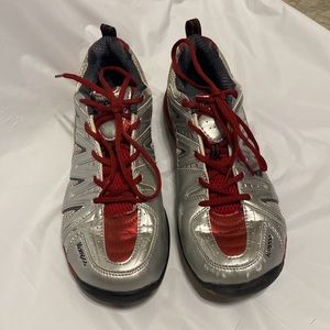 Kumpoo metallic silver & red color sneakers size 9